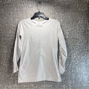 ATHLETA Foothill Seamless Long Sleeve Workout Yoga Tee White Size XS Nylon